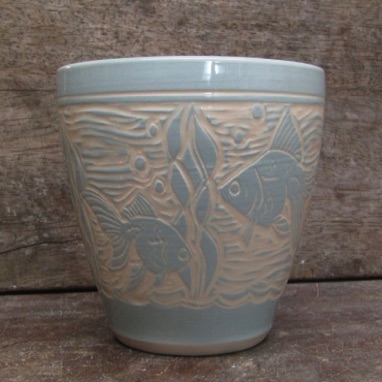 Sgraffito fish bowl