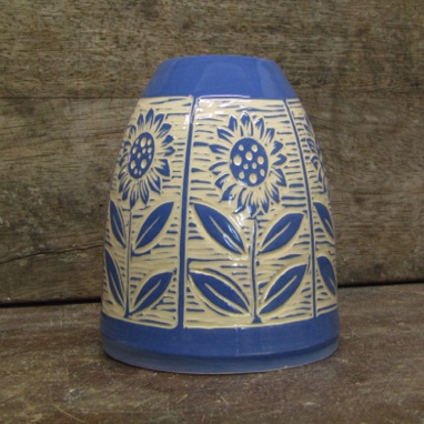 Sgraffito sunflower vase
